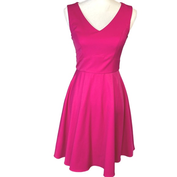 Bright Magenta Pink Fit and Flare Dress, Lotus Threads, Size 4, EUC - Picture 1 of 12